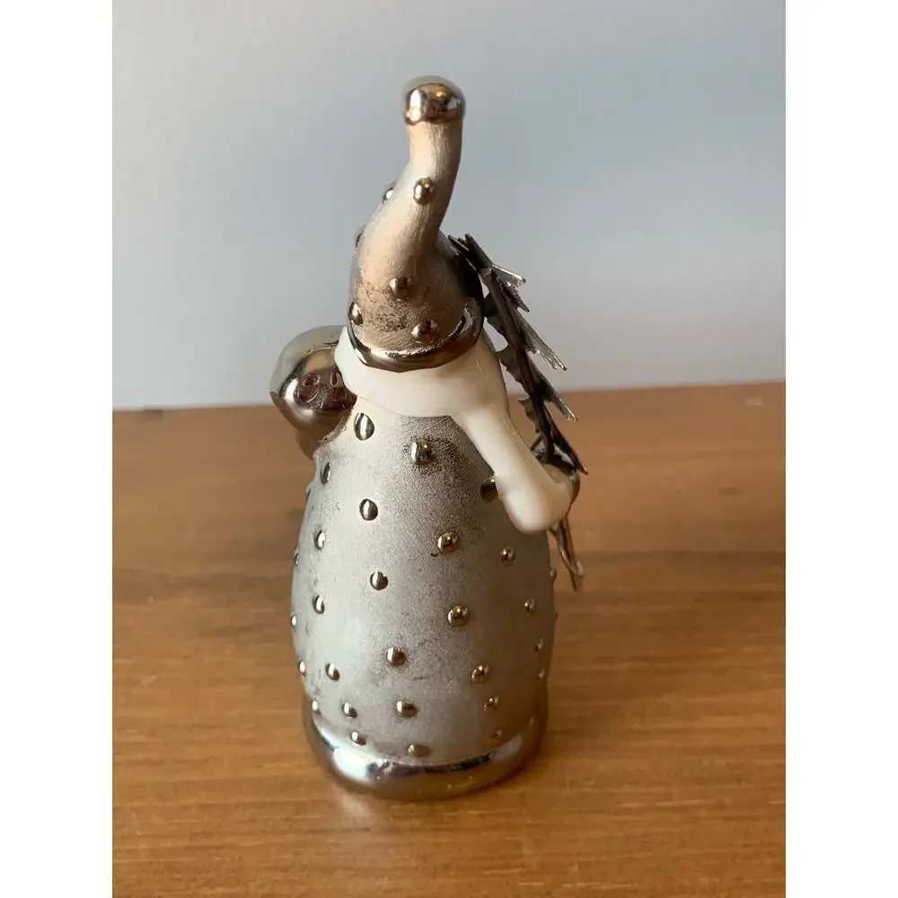 Pier 1 Imports Pere Noel Santa Figurine Silver Original Box 4